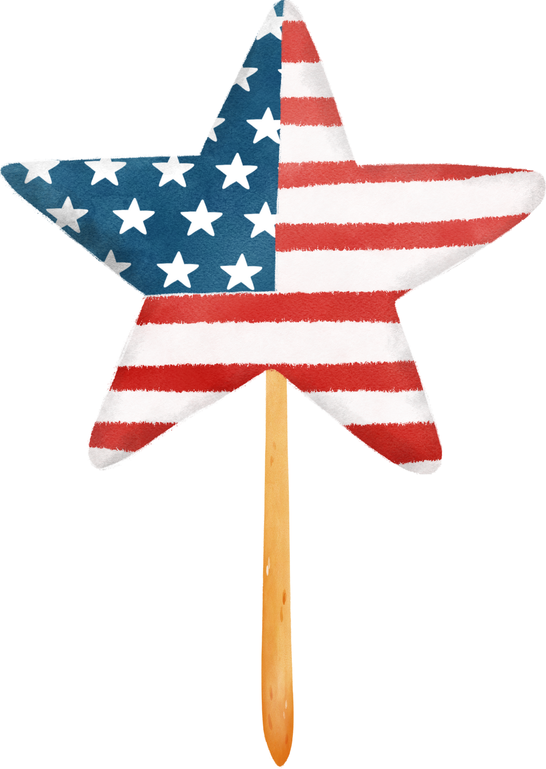 4th of July banner garland watercolor illustration
