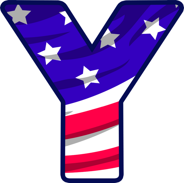 usa flag uppercase alphabet Y