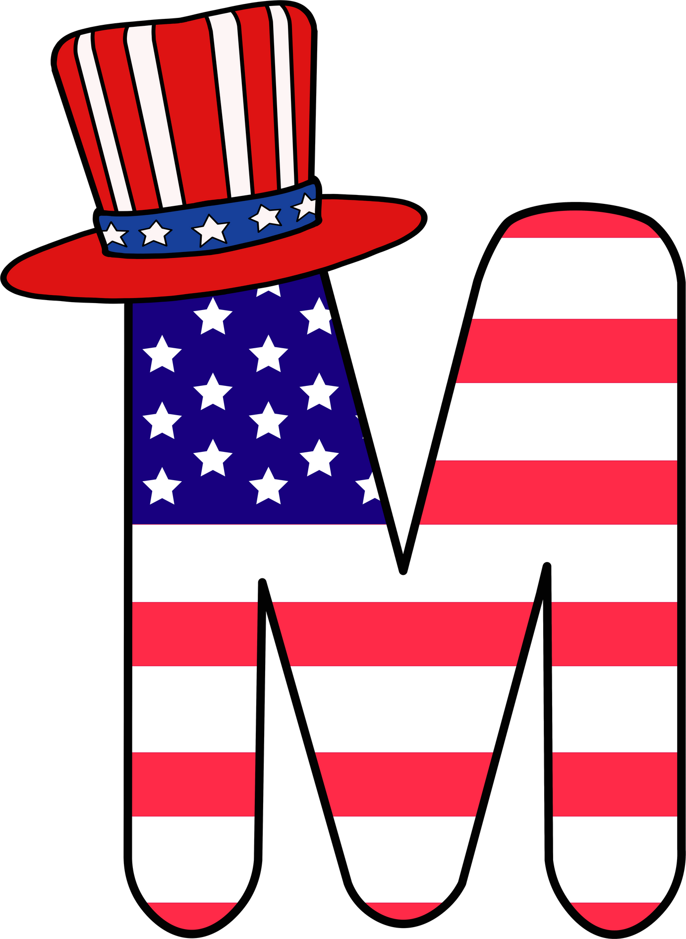 Usa Independence Day Alphabet M