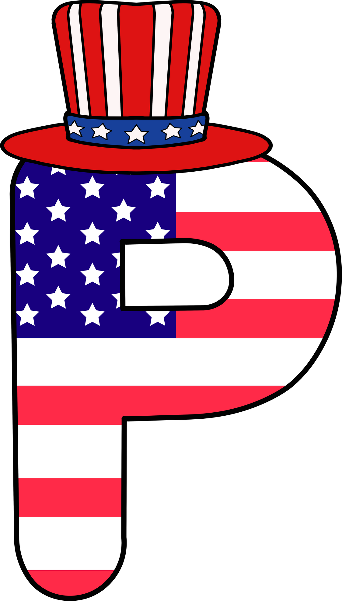 Usa Independence Day Alphabet P