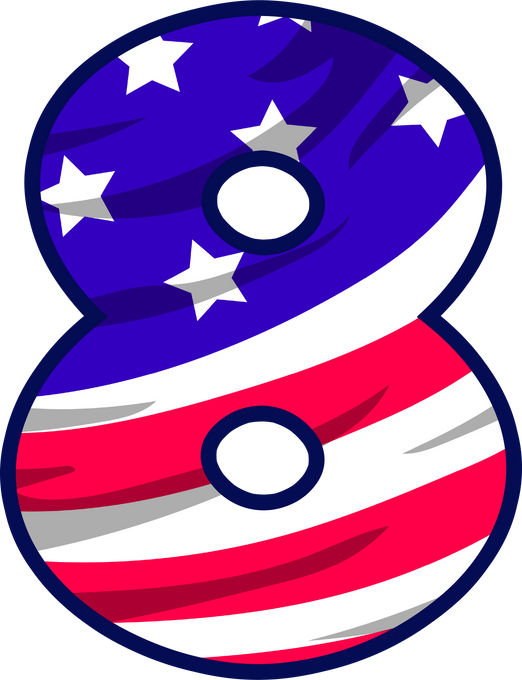 usa flag number 8