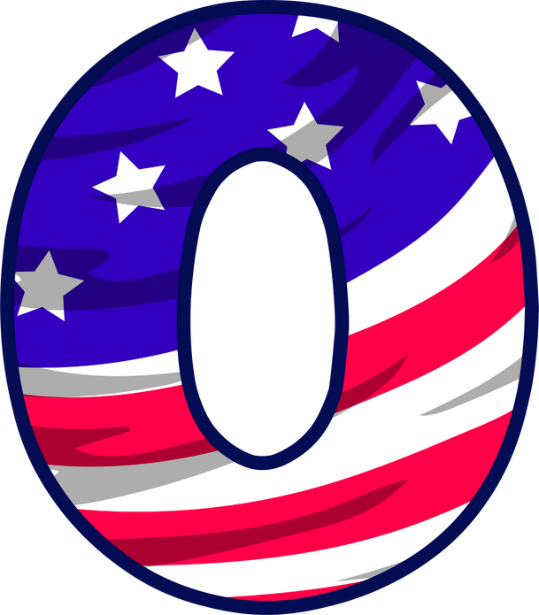 usa flag uppercase alphabet O